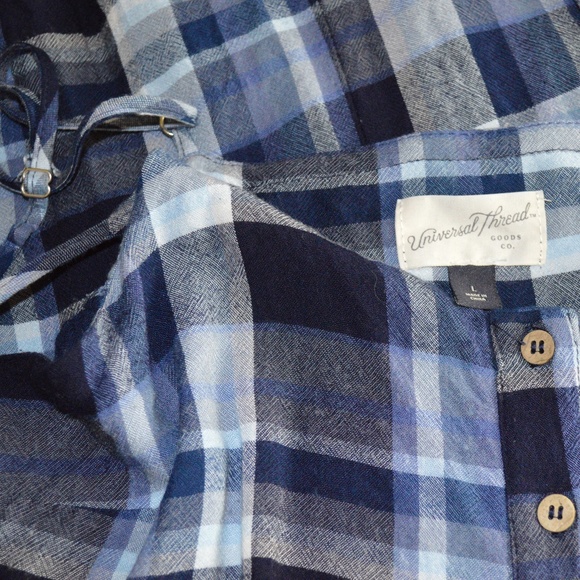 Universal Thread Plaid tie front  Dress Sz L - Picture 5 of 7